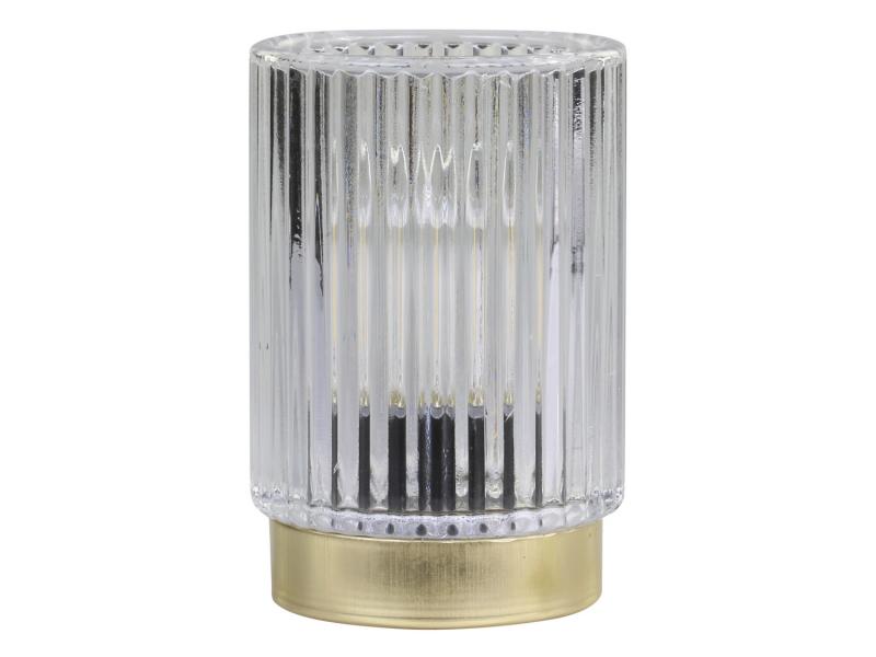 Chic Antique Lampe m. riller LED H13/8,5 cm klar , hemmetshjarta.dk
