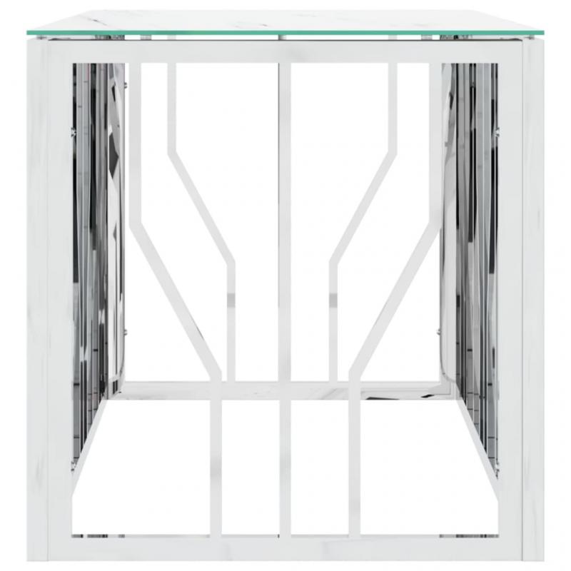Sofabord rustfrit stl slv og hrdet glas 110x45x45 cm , hemmetshjarta.dk