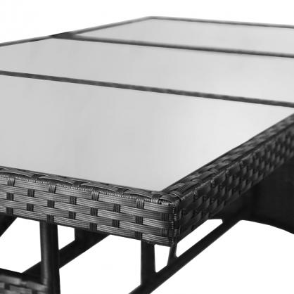 Spisebord til have 170x80x74 cm sort kunstrattan , hemmetshjarta.dk
