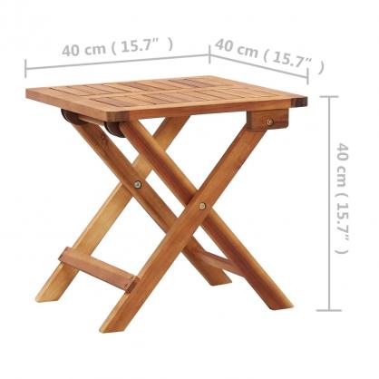 Sammenklappeligt spisebord til have 40x40x40 cm massivt akacietr , hemmetshjarta.dk