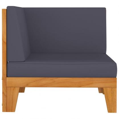 2-personers sofa med mrkegr hynder massivt akacietr , hemmetshjarta.dk