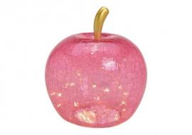 Dekoration LED Æble glas Pink 40 LED timer (B/H/D) 27x30x27cm , hemmetshjarta.dk