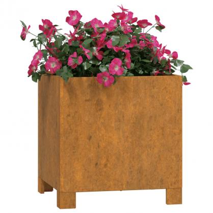 Plantekasse med ben 2-pak rustfarvet 32x30x33 cm rustbestandigt stl , hemmetshjarta.dk