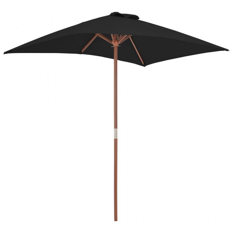 Parasol med trstang 150x200 cm sort , hemmetshjarta.dk