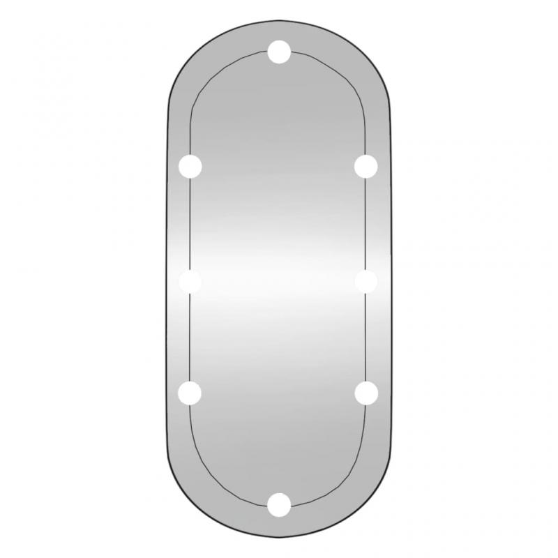 Vgspejl med LED belysning oval 35x80 cm glas oval , hemmetshjarta.dk