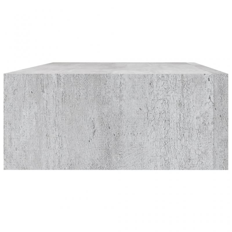 Flydende vghylde med skuffe betongr 40x23,5x10 cm MDF , hemmetshjarta.dk