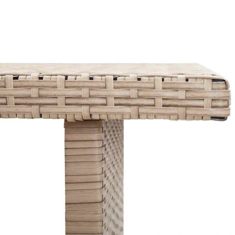 Spisebord til have 110x60x67 cm beige kunstrattan , hemmetshjarta.dk