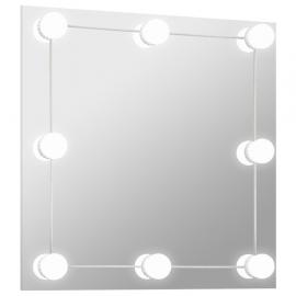 Vægspejl med LED-belysning firkantet 60x60 cm glas , hemmetshjarta.dk