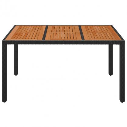 Spisebord til have 150x90x75 cm sort kunstrattan , hemmetshjarta.dk