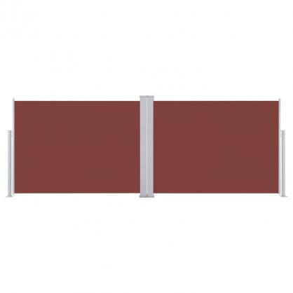 Udtrkkeligt sidemarkise til terrasse brun 120x1000 cm dobbelt , hemmetshjarta.dk