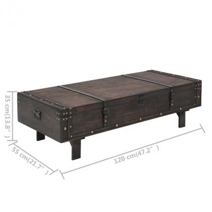 Sofabord 120x55x35 cm massivt tr vintage stil , hemmetshjarta.dk