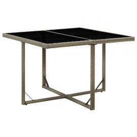Spisebord til have 109x107x74 cm grå kunstrattan og glas , hemmetshjarta.dk