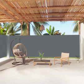 Udtrækkeligt sidemarkise til terrasse antracit 200x1000 cm dobbelt , hemmetshjarta.dk