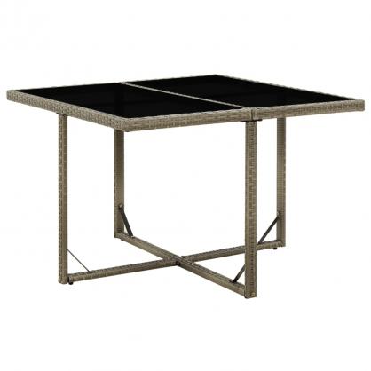 Spisebord til have 109x107x74 cm gr kunstrattan og glas , hemmetshjarta.dk