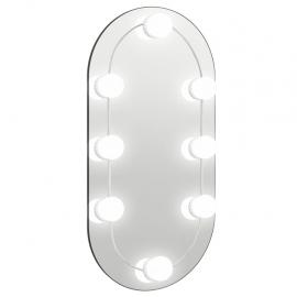 Vægspejl med LED-belysning oval 40x20 cm glas , hemmetshjarta.dk