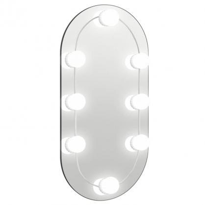Vgspejl med LED-belysning oval 40x20 cm glas , hemmetshjarta.dk