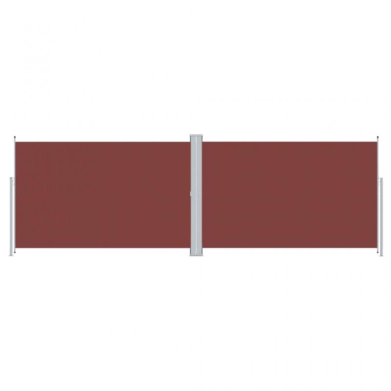 Udtrkkeligt sidemarkise til terrasse brun 200x600 cm dobbelt , hemmetshjarta.dk