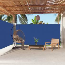 Udtrækkeligt sidemarkise til terrasse blå 180x600 cm dobbelt , hemmetshjarta.dk