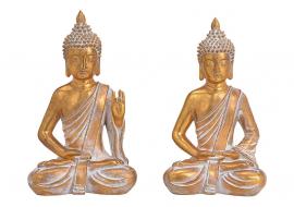 Dekoration Buddha guld 2-pack polyresin (B/H/D) 18x31x13cm , hemmetshjarta.dk