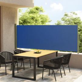 Udtrækkeligt sidemarkise til terrasse blå 117x300 cm , hemmetshjarta.dk
