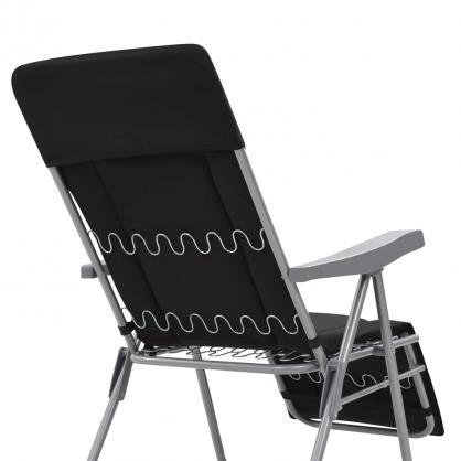 Sammenklappelig havestol med hynder sort 2 stk , hemmetshjarta.dk