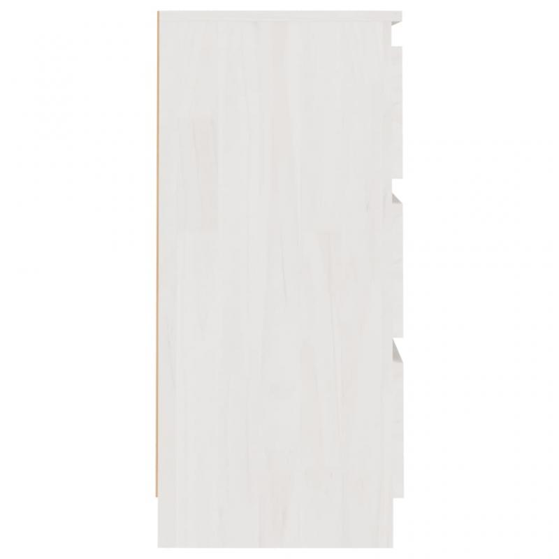 Sengebord 40x29,5x64 cm massiv fyrretr hvid , hemmetshjarta.dk