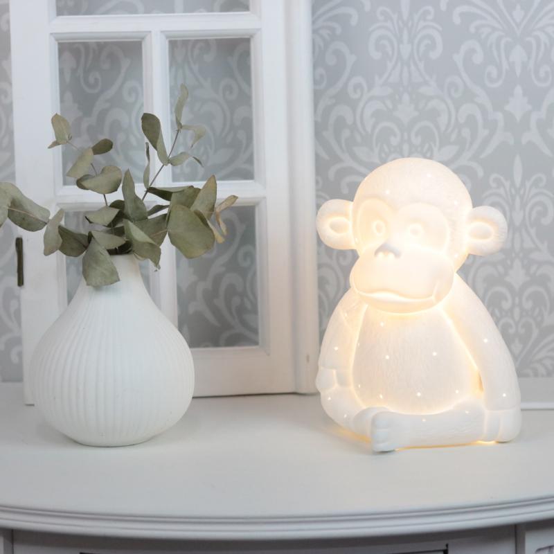 Lampe porceln Abe 21 cm - hvid , hemmetshjarta.dk