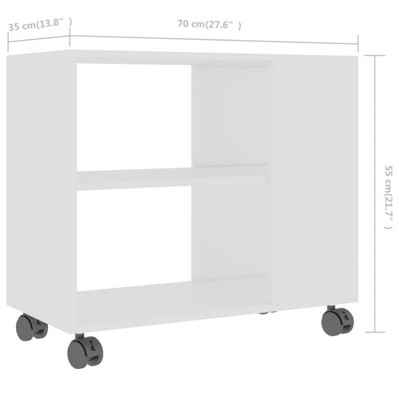 Sidebord 70x35x55 cm hvidt konstrueret tr , hemmetshjarta.dk