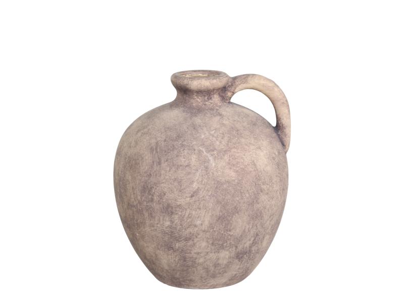 Terracotta flaske med hank antik natur H20/L16/B16,5 cm , hemmetshjarta.dk