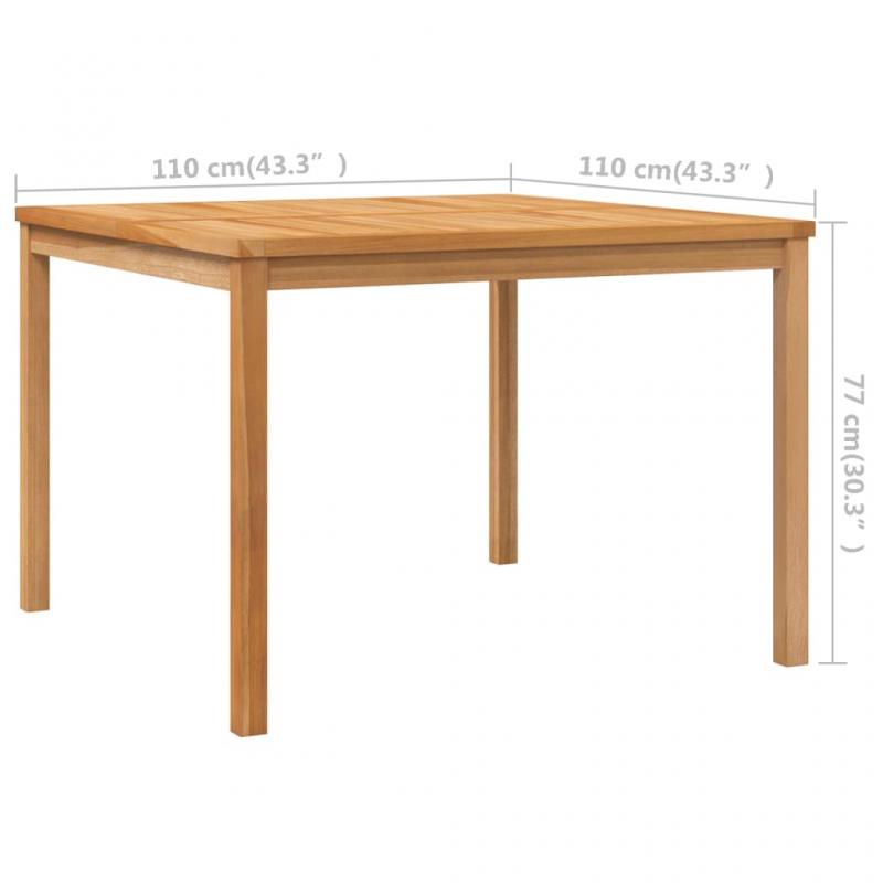 Spisebord til have 110x110x77 cm massiv teaktr , hemmetshjarta.dk
