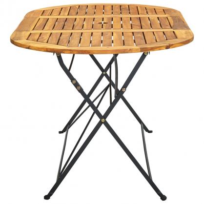 Sammenklappeligt spisebord til have 160x85x74 cm massivt akacietr oval , hemmetshjarta.dk
