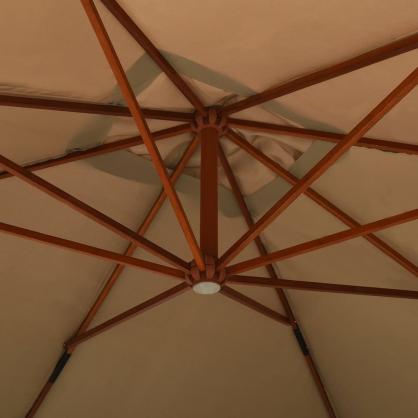Frithngende parasol med trstang 400x300 cm taupe , hemmetshjarta.dk