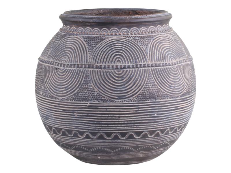Vase med antikt kul mnster H27,5/D29,5 cm , hemmetshjarta.dk