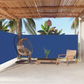 Udtrækkeligt sidemarkise til terrasse blå 160x600 cm dobbelt , hemmetshjarta.dk