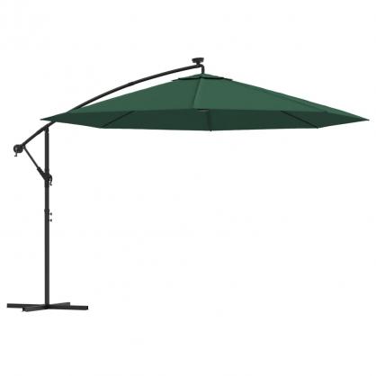Frithngende parasol med stang og LED grn 350 cm , hemmetshjarta.dk