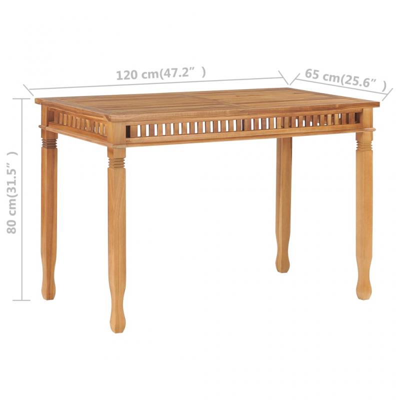 Spisebord til have 120x65x80 cm massiv teaktr , hemmetshjarta.dk