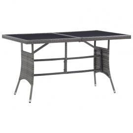 Spisebord til have 140x80x74 cm grå kunstrattan , hemmetshjarta.dk