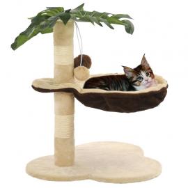 kradsetræ til katte med sisal-kradsestolper 50 cm beige og brun , hemmetshjarta.dk