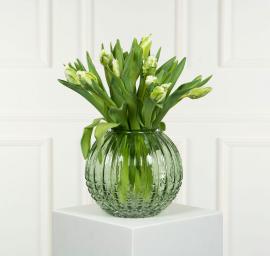 A Lot Dekoration - Vase Glas Allium Grøn Ø20x10x18cm , hemmetshjarta.dk