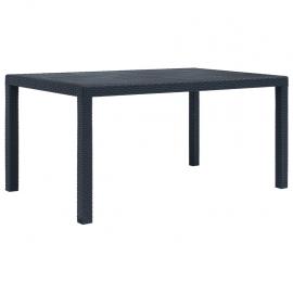 Spisebord til have 150x90x72 cm kunstrattan antracit , hemmetshjarta.dk