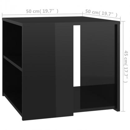 Sidebord 50x50x45 cm sort hjglans kunsttr , hemmetshjarta.dk