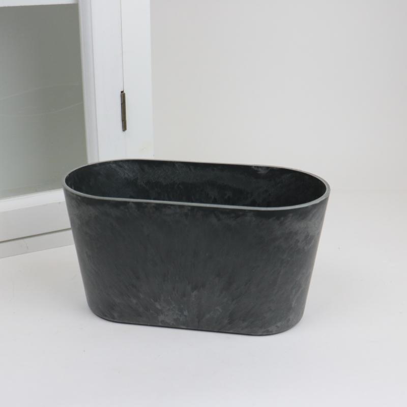A Lot Dekoration - Hrd plast Gr Krukke Pot Oval 20x7x10cm , hemmetshjarta.dk