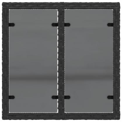 Bord til have med glasplade 55x55x37 cm sort kunstrattan , hemmetshjarta.dk