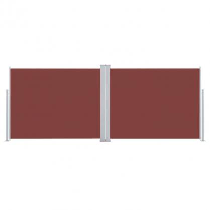 Udtrkkeligt sidemarkise til terrasse brun 140x1000 cm dobbelt , hemmetshjarta.dk