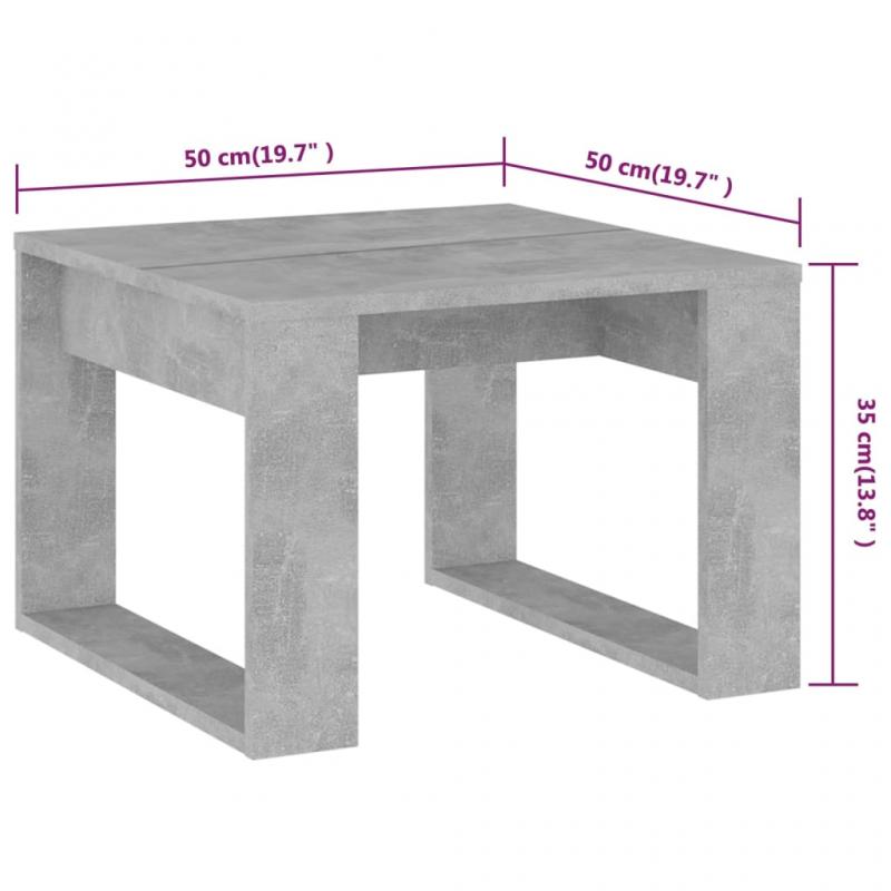 Sidebord 50x50x35 cm betongr spnplade , hemmetshjarta.dk