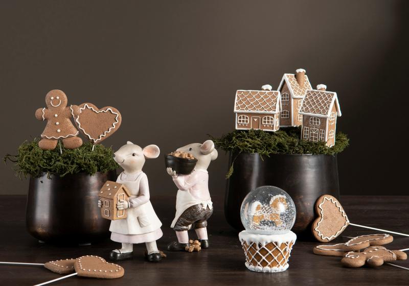 A Lot Decoration - Julepynt Dekoration Gingerbread Hus Stick Mix Poly 2-pack , hemmetshjarta.dk