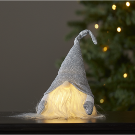 Julepynt LED Joylight Julemand 28 cm Sølv , hemmetshjarta.dk