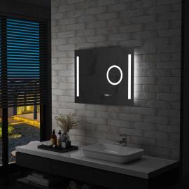 Badeværelsesspejl LED med berøringssensor og tidsvisning 100x60 cm , hemmetshjarta.dk