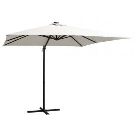 Frithængende parasol med stang og LED sand 250x250 cm , hemmetshjarta.dk