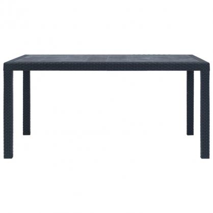 Spisebord til have 150x90x72 cm kunstrattan antracit , hemmetshjarta.dk